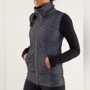 Lululemon Daily Yoga Jacket - Denim Polar Haze and Black with Pockets size 8